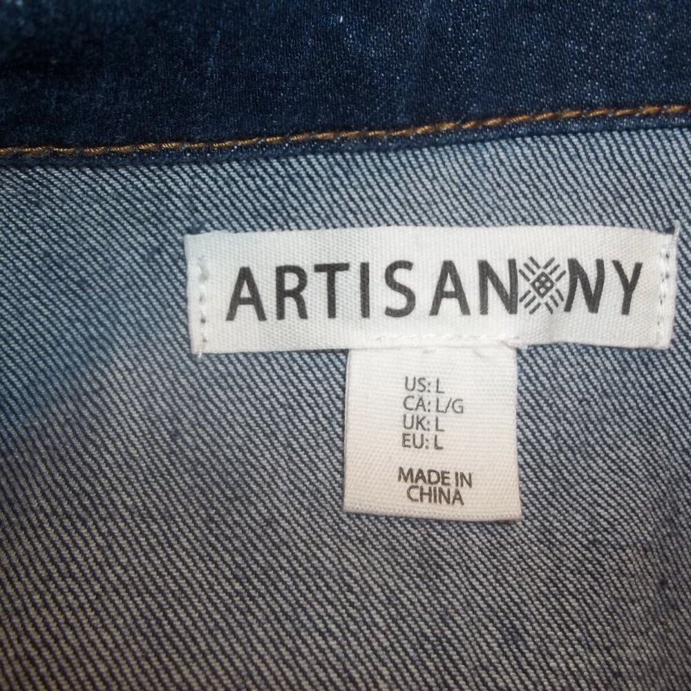 ARTISAN NY Jean Jacket Women's L - Denim Trucker's Jacket - Picture 6 of 7
